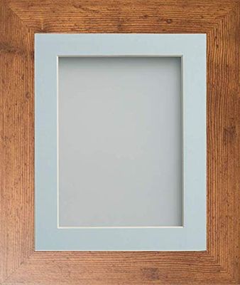 Frame Company Watson Range Rustic 40x40cm Picture Photo Frame with Light Blue Mount for Image 30x30cm *Choice of Sizes* Fitted with Real Glass