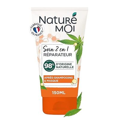 Naturé Moi - 2-in-1 haarverzorging - Conditioner + masker - Droog en beschadigd haar - Met plantaardige ceramiden en biologische hennepolie - 98% natuurlijke oorsprong - 150 ml - Gemaakt in Frankrijk