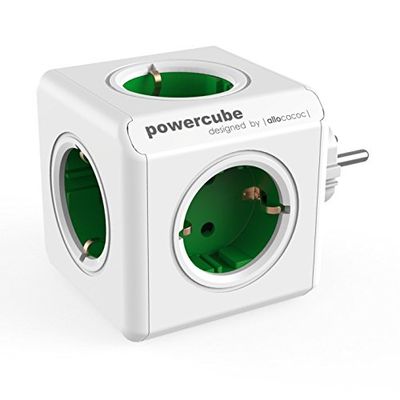 Allocacoc 16896 PowerCube Ladrão de 5 tomadas em forma de cubo, branco