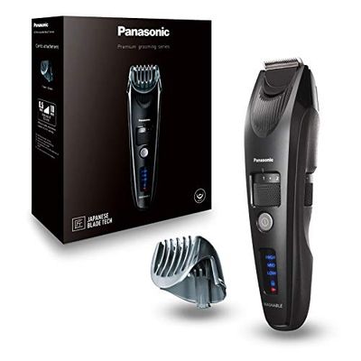 Panasonic ER-SB40-K803 Regolabarba da Uomo, Tagliacapelli Cordless Portatile Impermeabile, 20 Impostazioni di Lunghezza, Pettine, Funzionamento Senza Filo e con Cavo, Indicatore Batteria a LED, Nero