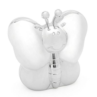 Zilverstad Money Box Butterfly, Zinc alloy, Silver Coloured, 50x100x89mm