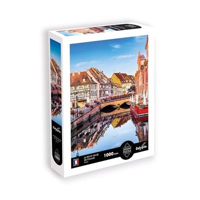 Calypto 3907104 Colmar, 1000 Teile Puzzle mit Soft-Touch, Städtepuzzle mit samtiger Oberfläche, für Erwachsene und Kinder ab 9 Jahren, Frankreich, Elsass
