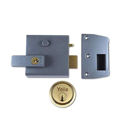 Yale B-1-DMG-PB-60 - Pestillo de Doble Bloqueo - 60 mm - Acabado metálico Oscuro/latón Pulido de Alta Seguridad Que se Puede Bloquear Desde el Interior con Llave