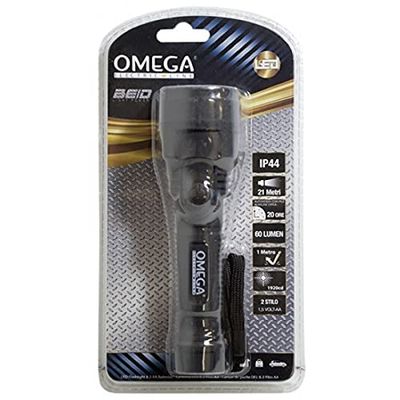 Omega Torcia LED 3 W lampada tascabile in gomma luce emergenza