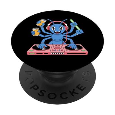 Dj Hormiga Fiesta Electrónica Divertido PopSockets PopGrip Adhesivo