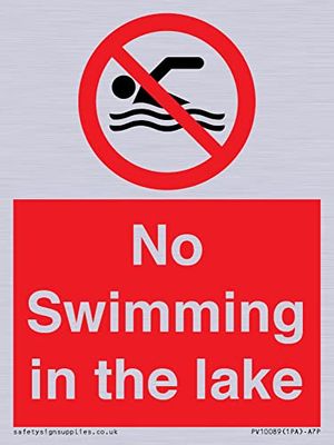 Cartello No Swimming in the Lake – 75 x 100 mm – A7P