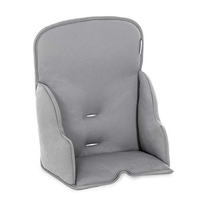 Hauck Alpha Cosy Comfort stoelverkleiner vanaf 6 maanden met verstevigde kussens aan weerszijden en extra hoge rugleuning, hoogwaardige stretchstof, past op alle ALPHA+ houten meegroeistoelen - grijs