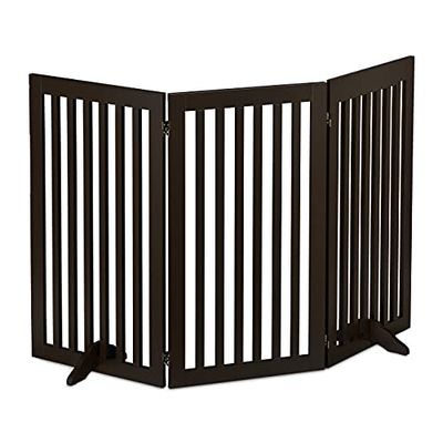 Relaxdays Barrière de sécurité, Pliable, Autonome, Hauteur de 92 cm, pour Chiens et Enfants, différents formats, Marron