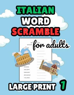 Italian Word Scramble For Adults Uno: Jumble Italian Word Games For Adults - Large Print Puzzles