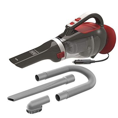 BLACK+DECKER, Aspirapolvere Auto Con Bocchetta Flessibile Ed Estensibile Integrata, Capacità 610 Ml, Grigio Rosso, 27 x 23 x 20 Cm. ADV1200-XJ