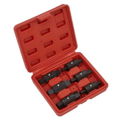 Sealey ak658 tapón de drenaje de aceite juego de llaves 6pc doble final