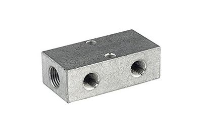 RIEGLER 112546-VT 15544 distributionslist, utgångar på båda sidor, 2 x 1/8, 4 + 4 x M5, aluminium, 1 st