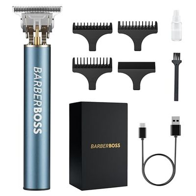 Barberboss regolabarba uomo e tagliacapelli uomo, tagliacapelli cordless uomo, tagliacapelli di precisione per taglio capelli uomo, tagliacapelli dettagliato QR-2078