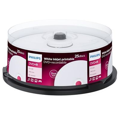 Philips DVD + R de 8,5 GB/120 Min/DL 8X barra (25 Disc)