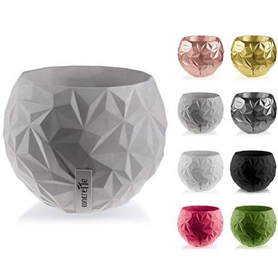 CONCRETTE Bloempot, bloemenbak, cement, plantenbak, plantenpot, beton, Bauble, geometrisch, Ø 7,6 cm/Ø 24 cm, 17 kleuren