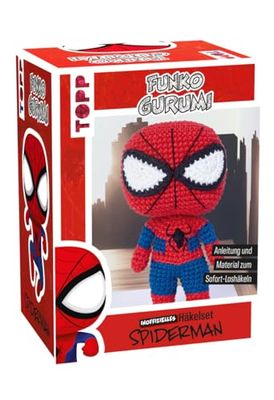 Funkogurumi Spiderman. Das inofizielle Häkelset: Anleitung, Garn in 4 Farben (63 % Baumwolle, 37 % Polyacryl), Füllwatte, Stickgarn, Häkelnadel 2,5 mm, Sicherheitsaugen, Maschenmarkierer
