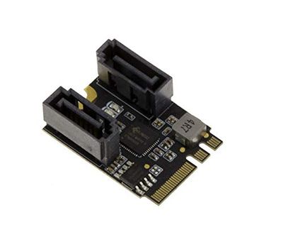 KALEA-INFORMATIQUE Scheda Key M2 E A con due porte SATA 6GBps. Mini PCIe 3.1 con chipset JMB582