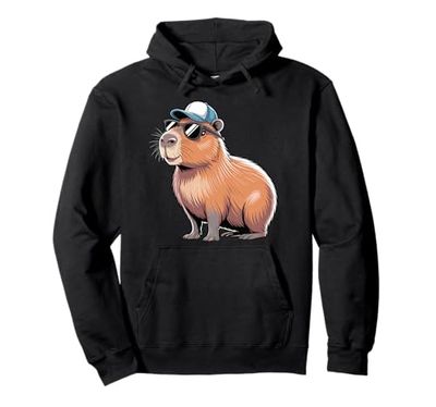 Cool Capybara Con Occhiali Da Sole Divertente Capybara Amante Felpa con Cappuccio