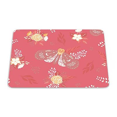 Bonamaison, Tappetino per mouse rettangolare, con stampa digitale, antiscivolo, per ufficio e casa, dimensioni: 22 x 18 cm