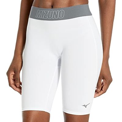 Mizuno - Pantaloncini da Donna a Compressione, scorrevoli, scorrevoli, da Donna, Donna, Bianco, M