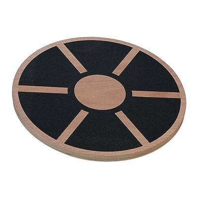 Relaxdays Balance Board, Tavoletta Propriocettiva, Allenamento Total Body, Pedana Fitness in Legno 8x40 cm, Marrone Nero, 8 x 40 x 40 cm