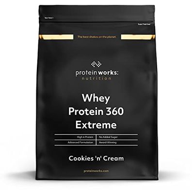 Protein Works - Protéine Whey 360 Extrême | Premium Whey Shake | Apport protéinés | Protéines haut de gamme | 34 Servings | Cookies Crème | 1.2kg