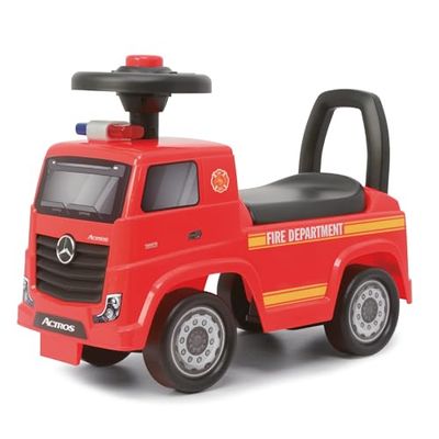 TURBO CHALLENGE - Mercedes Actros brandman - skoter - 119300 - frihjul - röd - 23 kg max - plast - barnleksak - gåva - officiell licens - från 12 månader