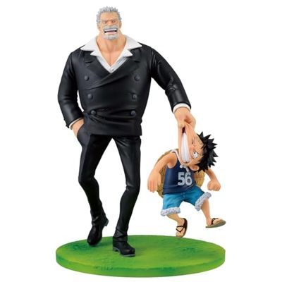 ICHIBANSHO FIGURE - One Piece – Monkey D. Luffy & Monkey D. GARP (Road to Down), Bandai Spirits Revible Moment Statue de Collection