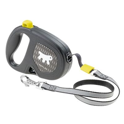 Ferplast Correa Extensible Reflectante para Perros Flippy One Reflex, Correa Perro Pequeños hasta 12 Kg. Cordón Extensible máx 4,5 m. Botón único para Bloqueo y liberación, Amarillo