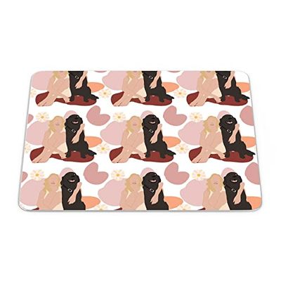 Bonamaison, Tappetino per mouse rettangolare con stampa digitale, fondo antiscivolo, 22 x 18 cm