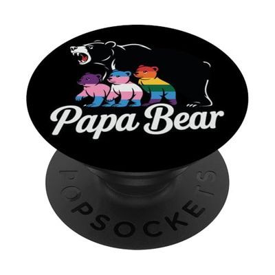 Papa Bear Pride: Colorido amor familiar PopSockets PopGrip Adhesivo