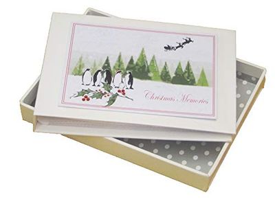 white cotton cards XT4T Christmas Memories Flying Santa and Cute Penguins Photo Album