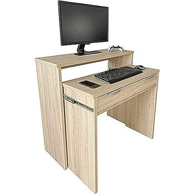Duérmete Online Cambria Bureau volledig uittrekbaar, computertafel, kleurrijk, praktisch en functioneel, hout, 90 x 33/64 x 73/86,5 cm