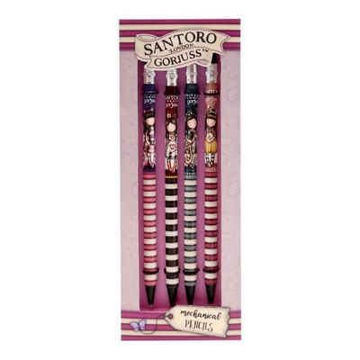 Safta Gorjuss Cheshire Cat 1125GJ02, set van 4 vulpotloden, uniseks, kinderen, meerkleurig, M, 50 hojas, M