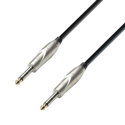 Adam Hall 3-stjärnserie 6 m 6,3 mm Jack Mono till 6,3 mm Jack Mono Instrumentkabel – svart