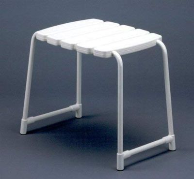 Gedy Promed taboret łazienkowy, aluminium, biały, 41,6 x 55 x 35 cm