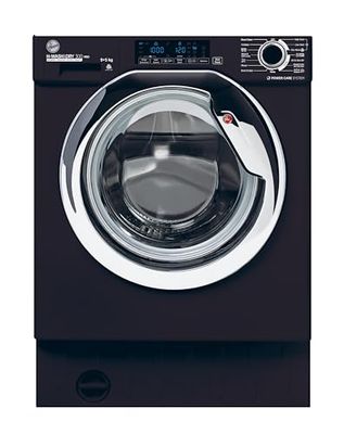 Hoover H-WASH/DRY HBDOS 695TAMCBE-80 Integrated Washer Dryer, 9Kg Wash+5Kg Dry, 1600 Rpm, 12 Programmes, 3 Drying Levels, Black with Chrome door