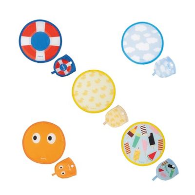 Fisura – Ventaglio rotondo pieghevole confezione mista da 5 pezzi stampati. Ventilatore a mano pieghevole originale. Frisbee pieghevole. 5 pezzi. Ventaglio portatile per feste. 20 cm., Stampa mista, 5
