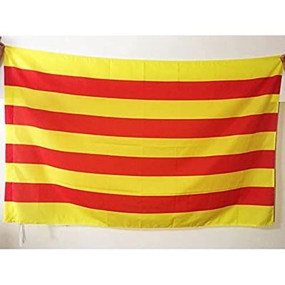 AZ FLAG - Drapeau Province du Roussillon - 150x90 cm - Drapeau Roussillonais - France 100% Polyester avec Fourreau et cordelette - Pavillon 110 g