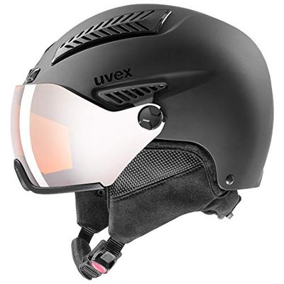 uvex Hlmt 600 Visor - Casque de Ski pour Hommes et Femmes - avec Visière - Réglage de la Taille Individuel - Noir - 55-57 cm