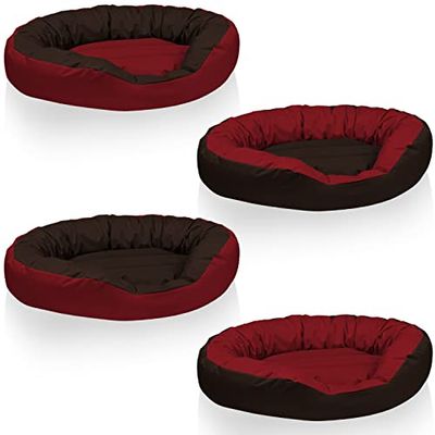 BedDog® 4en1 Sunny Rojo/Marron XXXL Aprox. 150x120cm colchón para Perro, 13 Colores, Cama, sofá, Cesta para Perro