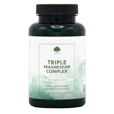 Triple Magnesium Supplement - Glycinate, Citrate & Malate - 74mg Elemental Magnesium per Capsule - 90 Vegan Capsules - G&G Vitamins