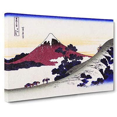 Inume Pass In The Kai Province By Katsushika Hokusai Asian Japanese Canvas Wall Art Print Ready to Hang, Framed Picture for Living Room Bedroom Home Office Décor, 30x20 Inch (76x50 cm)