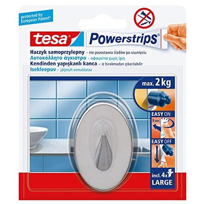Gancho samooprzylep.powerstrips 1pcs. Inclinación, cepillos de acero. marca TESA