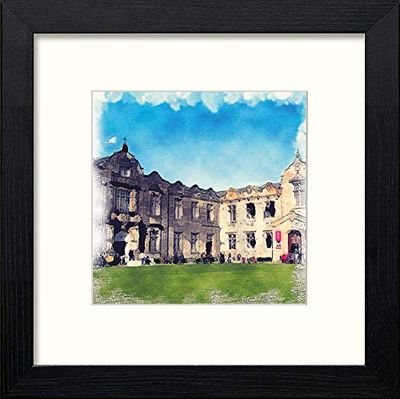 Lumartos, St Andrews Universityversity Contemporary Home Decor Wall Art Watercolour Print, Black Wood Frame, 8 x 8 Inches