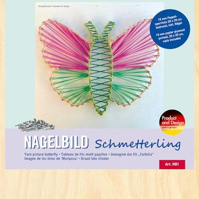 Pebaro NB1 - Decorazione per unghie a forma di farfalla prestampata, con unghie