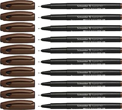 Schneider Fine Writer Topliner 967 10 Pack 0.4 mm Brown