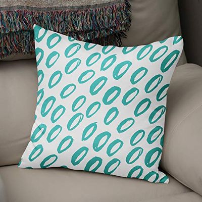 BonaMaison Fundas para Cojínes, Turquesa y Blanco Funda de Almohada Silla Oficina Cama Decorativa Moderna Decoración del Hogar Habitación, 43x43 Cm - Diseñado y Fabricado en Turquía