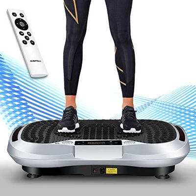 Icefox Professionele trilplaat, 3D dual motor fitness vibratieplaat met Bluetooth 4.0 luidspreker/LCD-display & afstandsbediening / 10 trainingsprogramma‘s 180 niveaus
