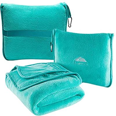BlueHills Travel Pillow Blanket Compact Large T006